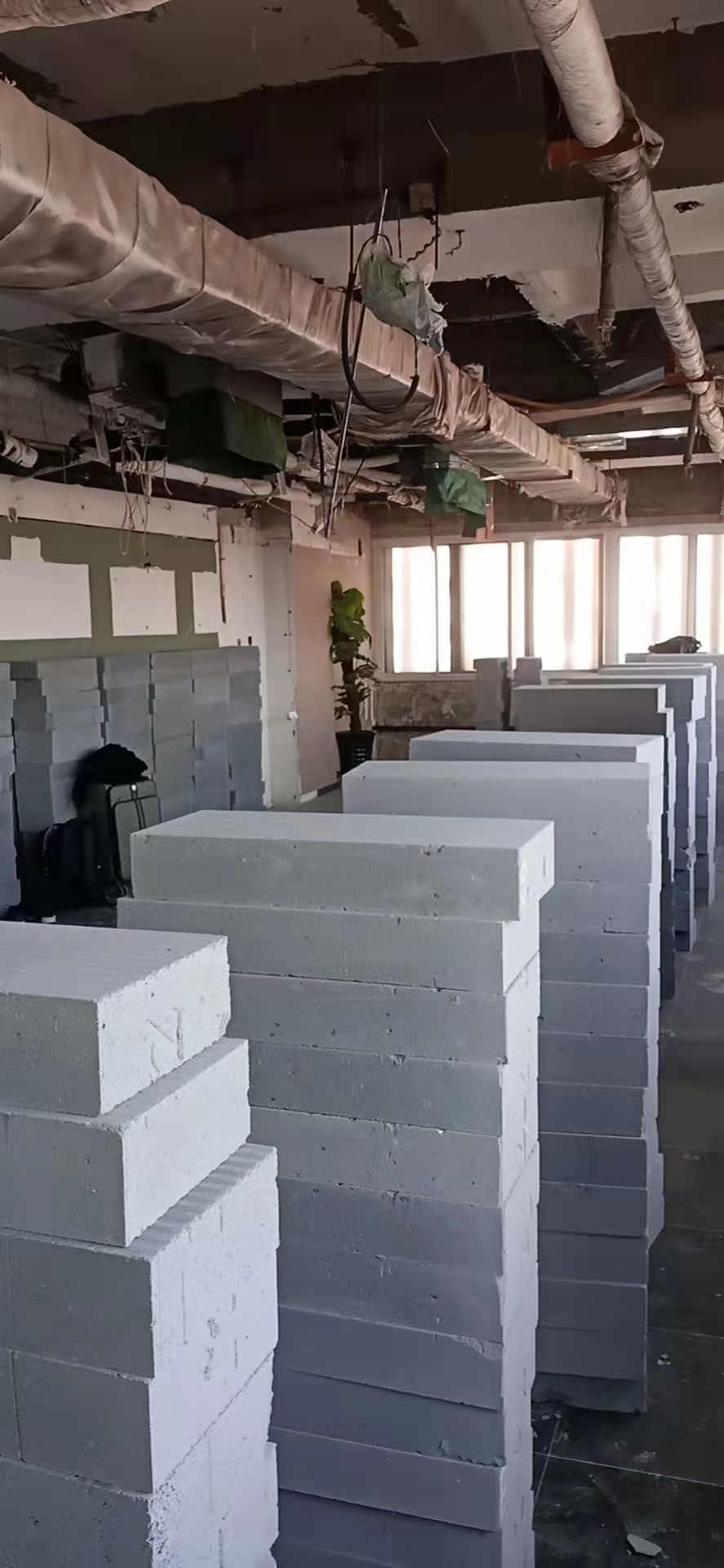 加气块/加气砖隔墙现场参考图